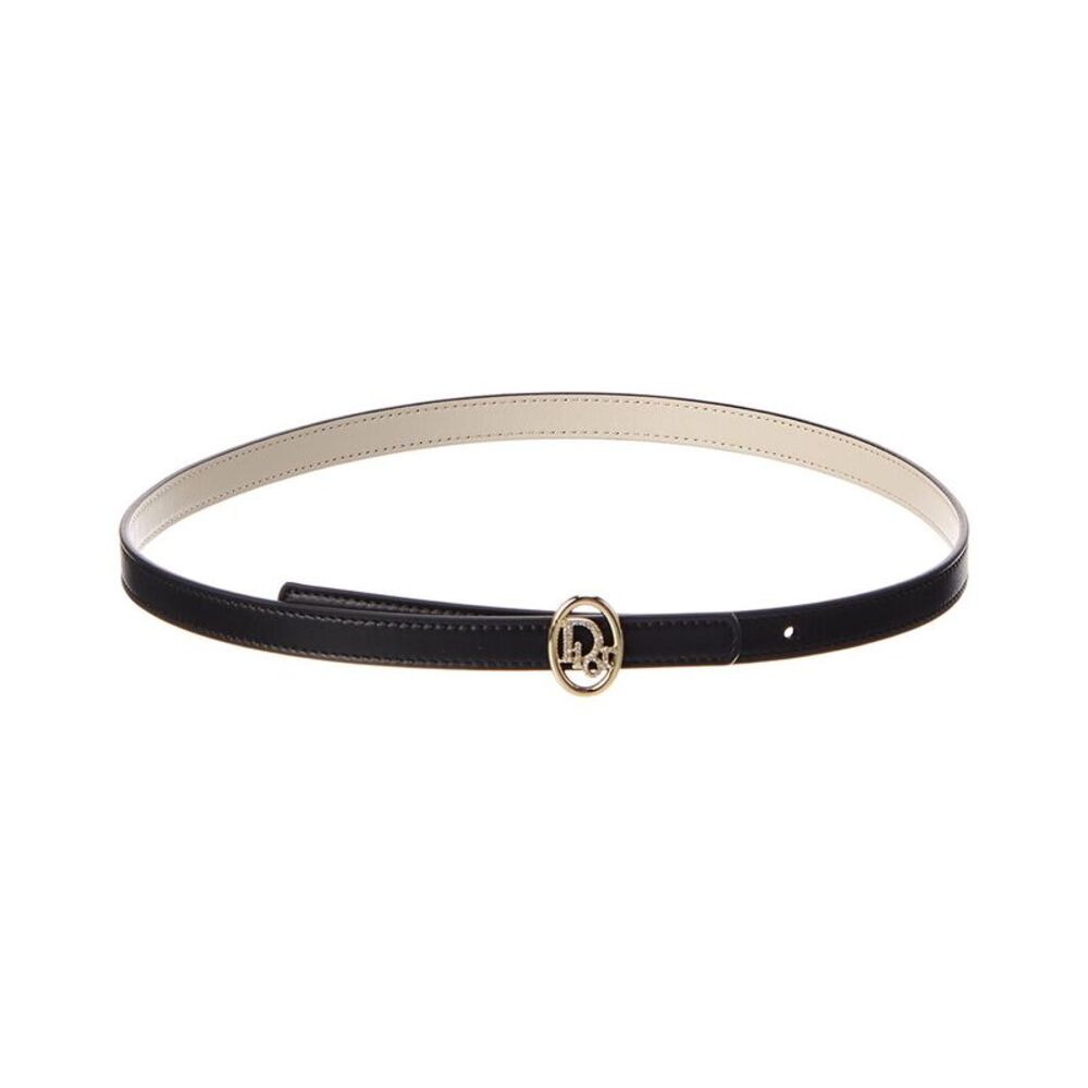 Dior Oblique Fine Leather Belt, Black